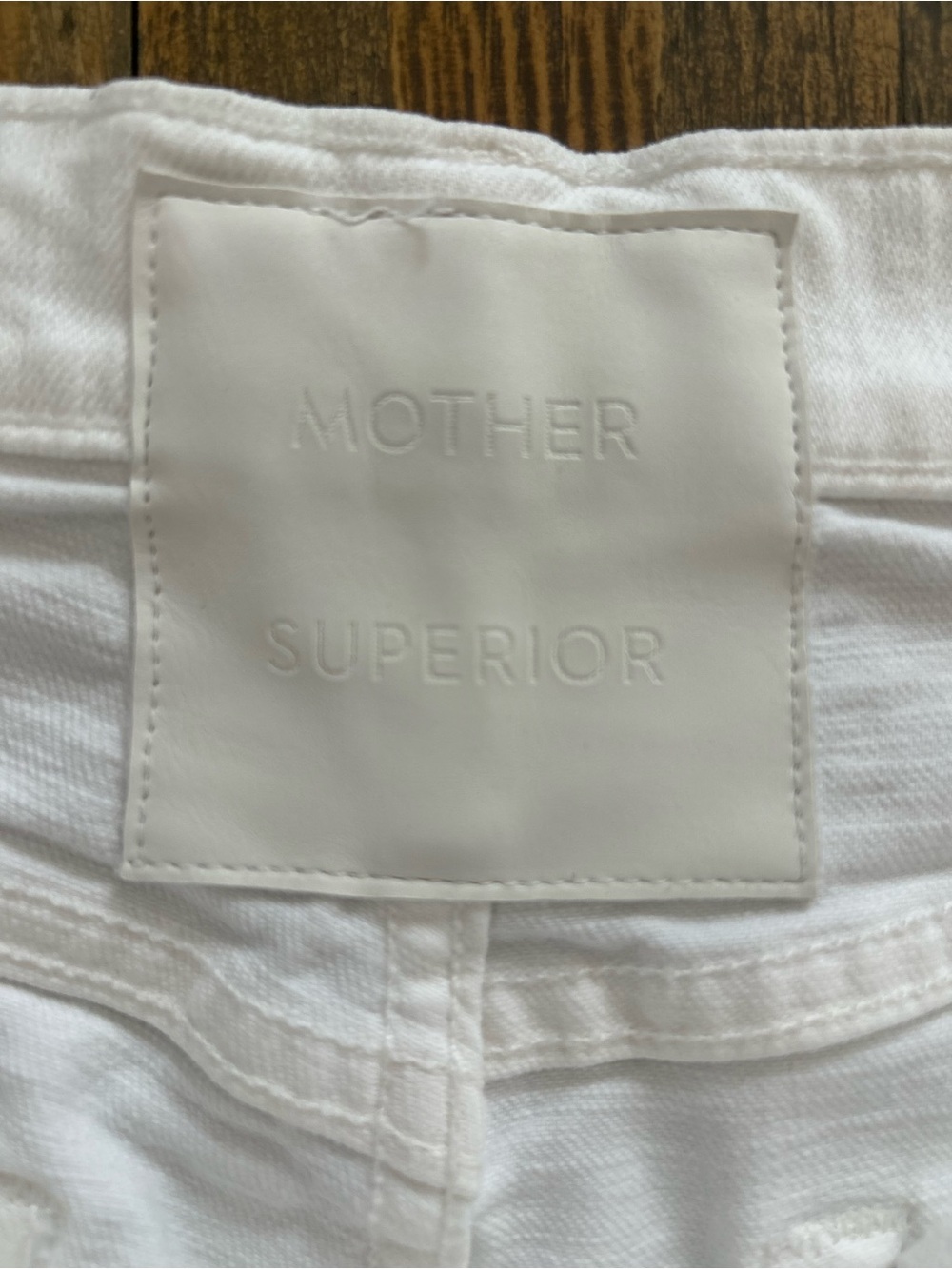 MOTHER SUPERIOR The Tripper white HighRise Straight-Leg Jeans with Knee Distress - Picture 12 of 16